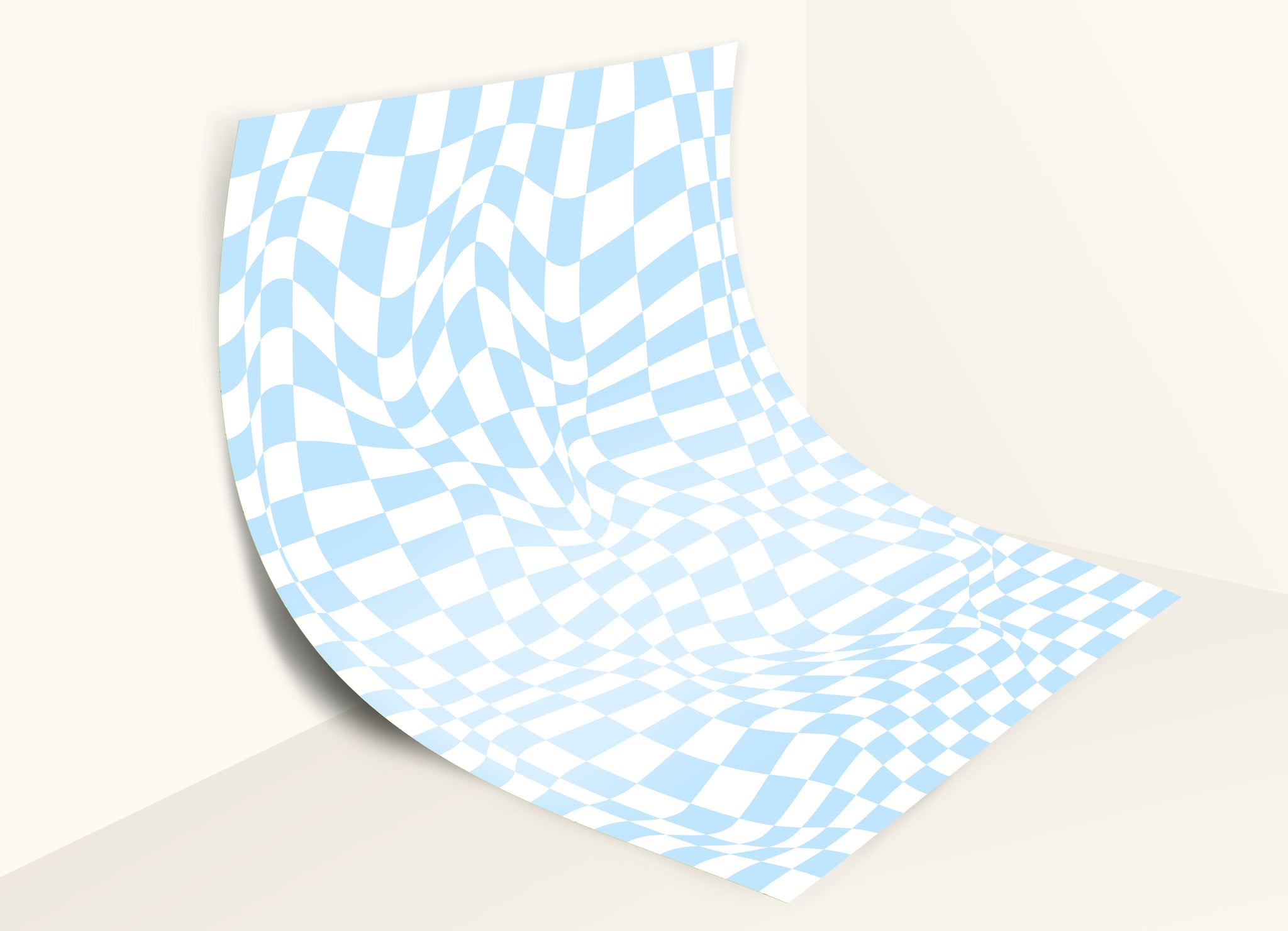 Light Blue Warped Checkers Photography Backdrop Everydayco